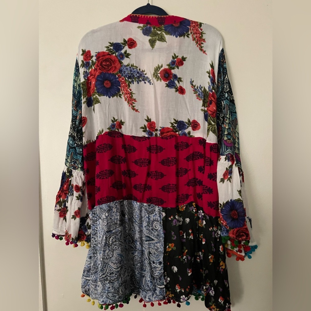 Beautiful Boho Patchwork Paisley Print Tassel Shi… - image 4